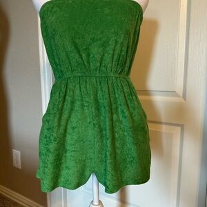 Green Strapless Romper